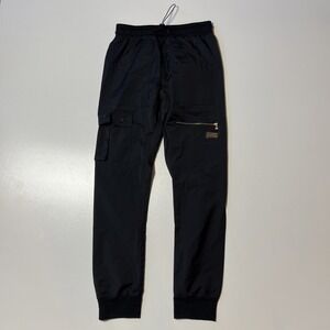 Well Known Studios Mens Black Nylon Cargo Jogger Pant Size M Techwear Streetwear
